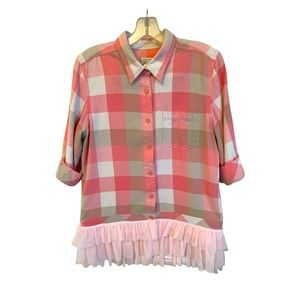 Christopher & Banks ⭐️VINTAGE ⭐️ upcycled flannel shirt Size S. Vintage buttons